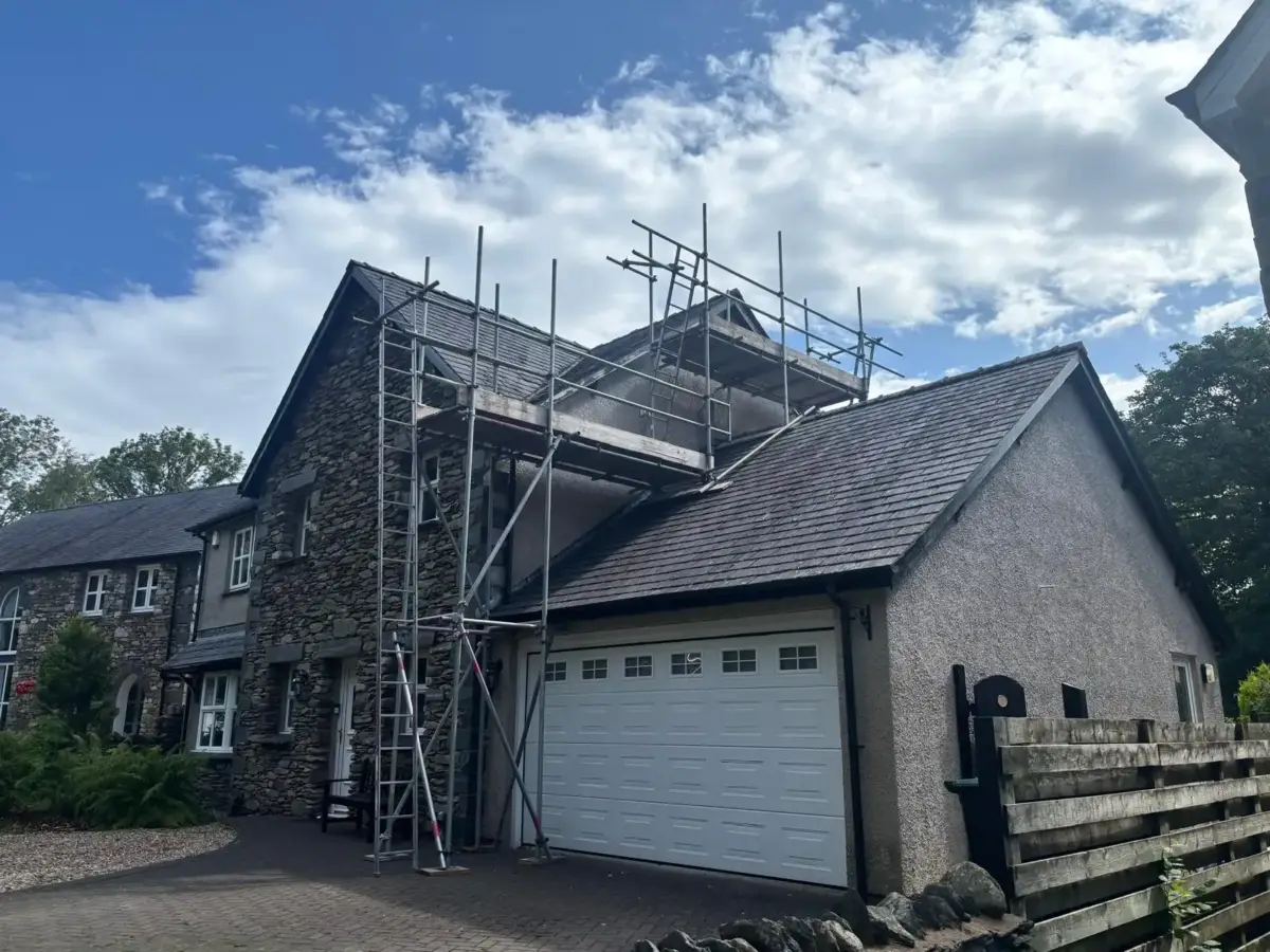 Residential independent scaffold for upper floor window replacement in Barrow
