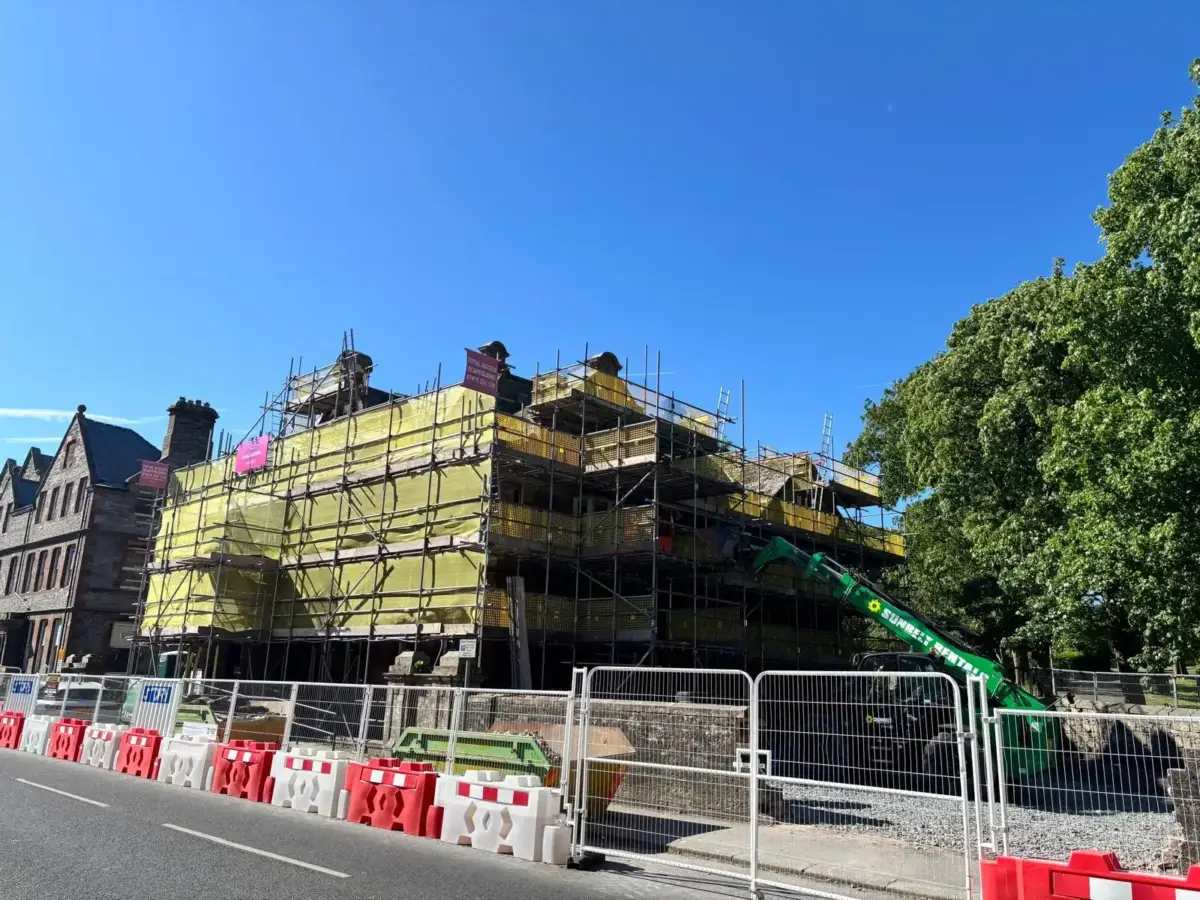 Commercial scaffolding for heritage building restoration in Millom Town Deal scheme