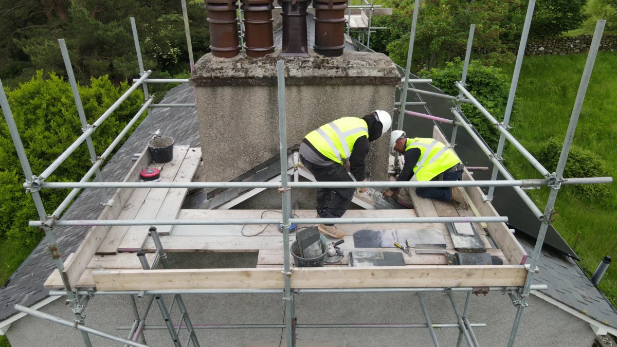 Chimney Work Scaffolding in Coniston