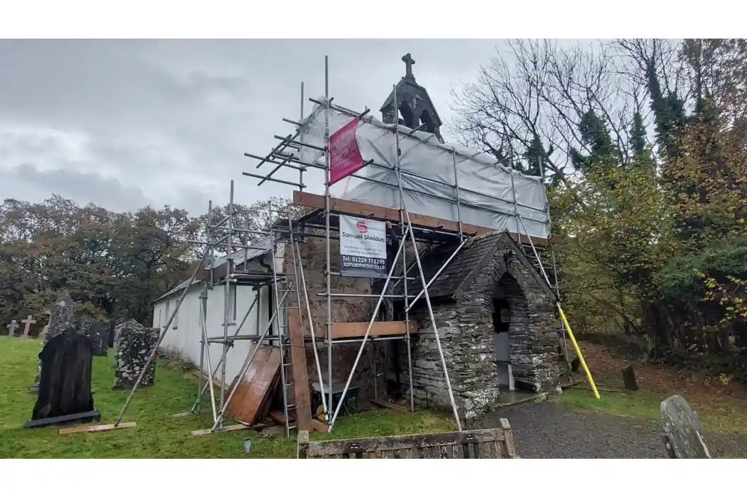 Old Rural Church Scaffolding