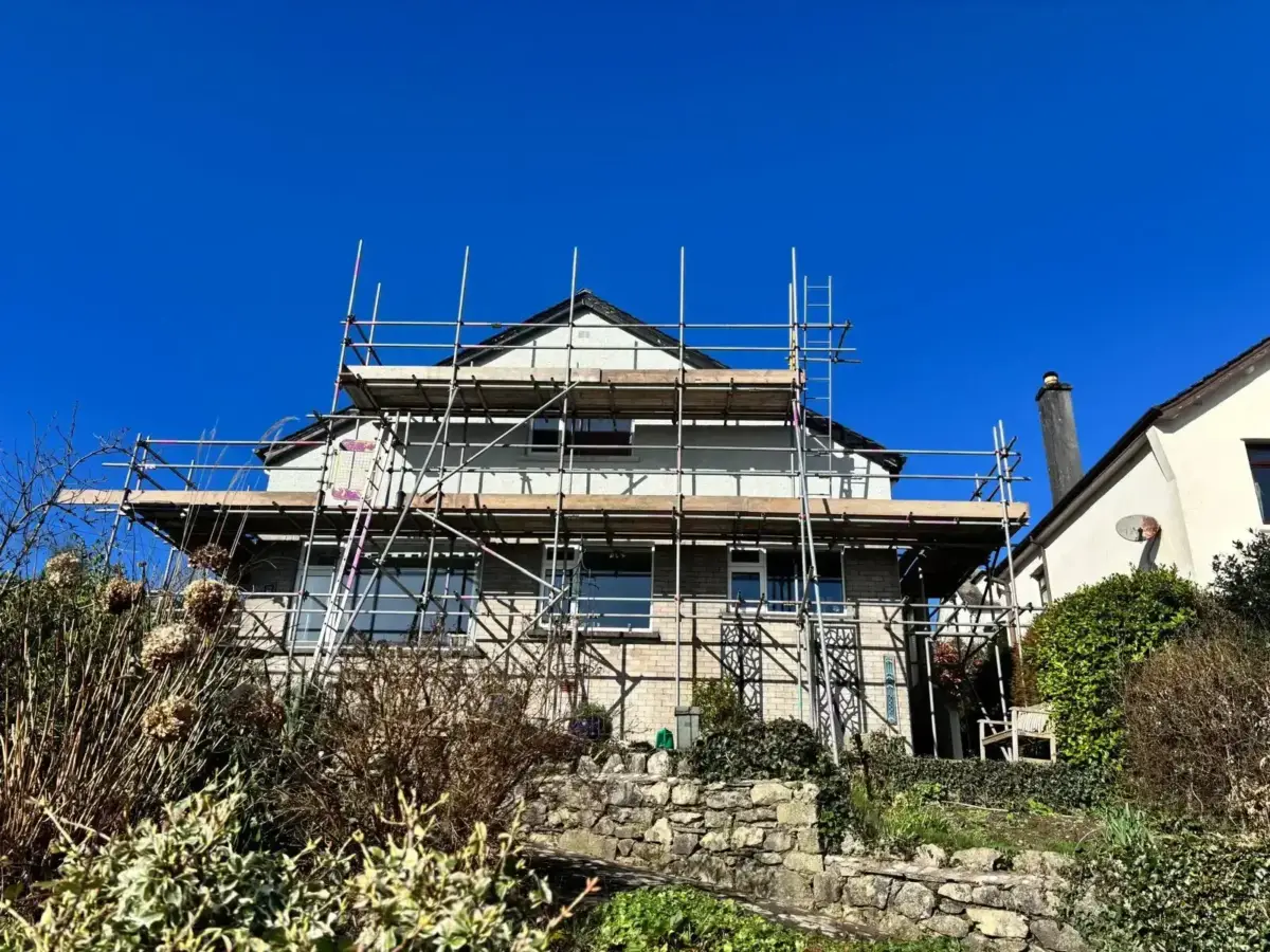Complete residential scaffold wrap for thermal insulation upgrade in South Lakeland